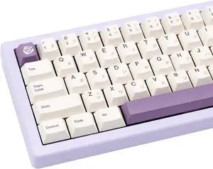 GEKUCAP White Japanese Keycaps 146 Keys Cherry Profile DYE-Sub Keycap Minimalist Style Purple Key caps Custom PBT Keycaps Set for Cherry Gateron MX Switches Mechanical Keyboard