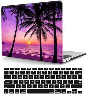 Laptop Case Compatible With New MacBook Pro 15 Inch 2019 2018 2017 2016 Release A1990 A1707, Touch Bar and Touch ID - Plastic Hard Shell Cover & Keyboard Cover Skin - Sunset