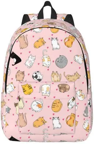 Zminciu Cute Cat Backpack Laptop Bag Durable Canvas Capacity Large Cute Backpacks Travel Bag - Medium Zminciu Cute Cat Backpack Laptop Bag Durable Canvas Capacity Large Cute Backpacks Travel Bag - Medium