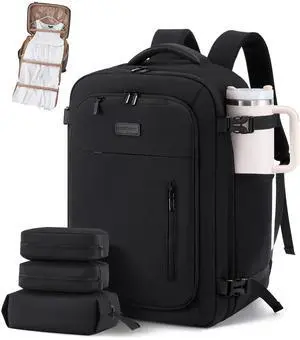 LOVEVOOK Travel Backpack for Women Men with Garment Bag, 40L Carry on Backpack as TSA Personal Item Flight Approved, Luggage Daypack Fits 17.3" Laptop, Overnight Business Weekender Travel Essential