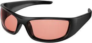 Bloomoak Rose Tinted Migraine Relief Glasses, UV 400 Protection Outdoor, FL- Flex Light Sensitivity Glasses for Fluorescent LED Glare, Photophobia, Eye Strain