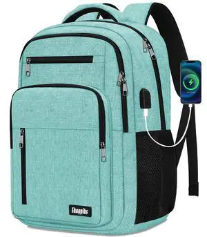 Skaypibs Backpack for Women Men, School Backpack for Boys Girls Teens, 15.6 Inch Laptop Backpack with USB Port, College Middle High School Bookbag, Water Resistent Business Mochila para hombre, Cyan