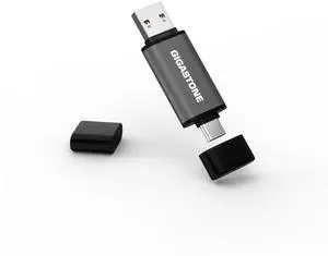 GIGASTONE 256GB Dual Drive, Z40 USB 3.2 Gen 1, 2-in-1 Type-A & Type-C, 100MB/s Ultra Fast, Head Cap Design, Plug & Play for Smartphone/PC/Mac/TV/Car Audio, USB 2.0/3.0/3.1 Compatible