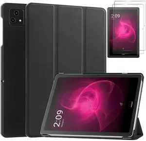 elitegadget Case for T-Mobile Revvl Tab 5G 10.36" Tablet 2023 Release - Lightweight Tri-Fold Stand Shell Case Cover + 2 Pieces Glass Screen Protector (Black)