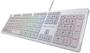 COUGAR VANTAR S RGB Scissor-Switch Gaming Keyboard with Ultra Slim Thickness and Anti-Ghosting Technology (White)