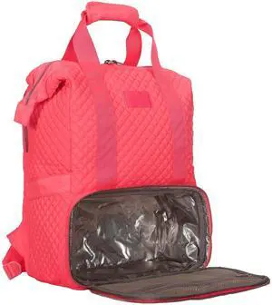 taskeACTIVE backpack with mealprep compartment, laptop area, drink holder, internal mesh compartments, luggage strap (Flamingo Pink)