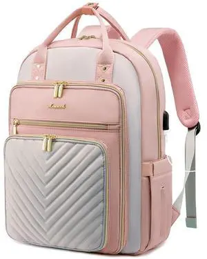LOVEVOOK Laptop Backpack for Women, Water Resistant Travel Work Backpacks Purse Stylish Business Teacher Nurse Computer Bag with USB Charging Port, Fits 15.6" Laptop