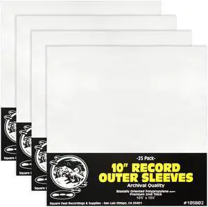 10" Record Outer Sleeves - Super Clear Premium 2 Mil Thick - Archival Quality BOPP - 10SB02 (100)