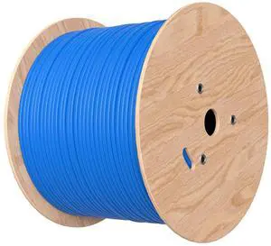Cables Direct Online Cat6A 1000ft Cable Blue Solid Bare Copper 23AWG 4 Pair Bulk Ethernet PoE++ (4PPoE) Wire, Unshielded Twisted Pair (UTP)