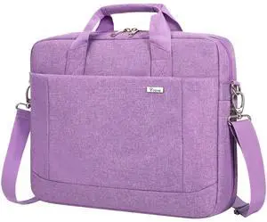 Voova Laptop Bag Case 17 17.3 Inch Computer Sleeve Messenger Bag with Shoulder Strap Expandable Waterproof Large Capacity Business Briefcase for Work Travel Fit 17-18 Laptop, Men Women, Lavender