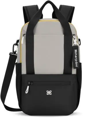 Sherpani Camden, Convertible Backpack, 3 in 1 Tote Bag, 18L Travel Backpack, Crossbody Bag for Women, Cross Body Purse, Travel Gifts, RFID Protection, Fits 13 Laptop (Wasabi Stone)