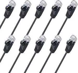 ipolex Cat6 Ethernet Cable, 1.25G Patch Cord, RJ45 Jumper, AWG30, 3m (10ft), Pack of 10