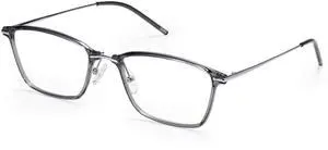Dollger Blue Light Blocking Glasses Women Men Computer Eyeglasses Lightweight TR90 & Metal Small Square Rectangular Frame Eye Protection Transparent (Transparent Gray Frame/Transparent Lens)