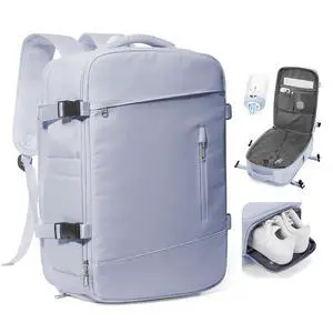 Travel Vacuum Backpack Air Vacpack Seal Packing Backpack with Pump Storage Vacuum Compression Seal Bags Carrry on Flight Approved Personal Item Compression Laptop Work Back Pack Purple