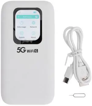 5G Wi Fi 6 Mobile Hotspot, Portable 5G Wi Fi Router, 2.01in Touch Screen Nano SIM Card Slot Design, Connects Up to 16 Devices, Pocket Wi Fi Device for Travel Office Dormitory