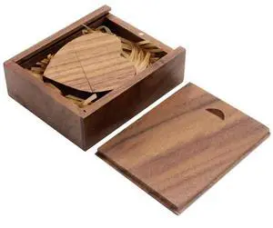 YOOGO Wooden Heart Shape USB Flash Drive USB Memory Stick Thumb Drivers 32GB 2.0 High Speed with Matching Box for Novelty Wedding Gift (32GB, Walnut)