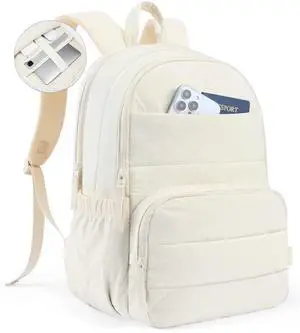 Uselike Travel Backpack for Women, 15.6 Inch College Laptop Backpack, Water Resistant Work Backpacks, Cute Quilted Bookbag