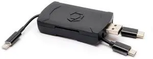 Stealth Cam 4-in-1 Card Reader for iOS & Android Phone Tablet PC USB-C/MicroUSB/USB 2.0/Lightning, Hunting Scouting Trail Camera SD/MicroSD Multi-Port Memory Card Adapter