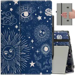 VORI Case for All-New Amazon Kindle Fire HD 10 Tablet (13th/11th Generation 2023/2021 Release) and Fire HD 10 Plus 10.1", Slim Folding Stand Folio Cover with Auto Wake/Sleep & Hand Strap, Space Galaxy