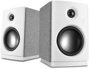 HiVi-Swans OS-10 HiFi Stereo Speakers, Bluetooth 5.0 Active Computer Bookshelf Speakers - 4'' Dynamic Woofer, Powered Desk Speakers 62w RMS with Touch Control for PC/Phone/TV - White