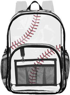 UWSG Clear Backpack for School Baseball Transparent Bookbag Heavy Duty See Through Backpack for School Work