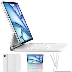 Magic Keyboard Case for iPad Air 11 inch M2 2024 & iPad Pro 11 Inch (4th/3rd/2nd/1st Gen), iPad Air 5th/4th Generation Case with Keyboard, Floating Cantilever Stand, Multi-Touch Trackpad, Backlit Keys