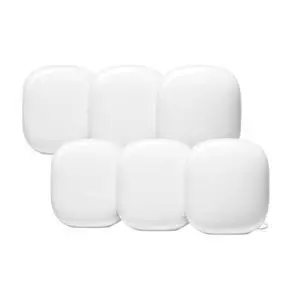 Google Nest WiFi Pro - Wi-Fi 6E - Reliable Home Wi-Fi System with Fast Speed and Whole Home Coverage - Mesh Router - Non-Retail Packaging - 6 Pack - Snow