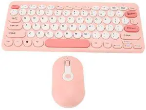 Keyboard and Combo, Cute Retro Typewriter Keyboard with Round Key, 78 Keys, USB Cute for Desktop, Laptop and Computer ()