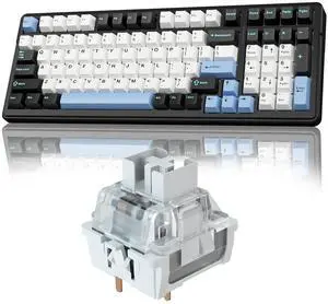 AULA F99 Wireless Mechanical Keyboard,Tri-Mode BT5.0/2.4GHz/USB-C Hot Swappable Custom Keyboards+LEOBOG Graywood V3 Switches Set