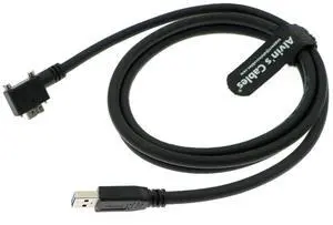 Alvin's Cables USB 3.0 Data-Cable USB-A to Micro-B Right Angle with Dual Locking-Screws High-Flex Cable Shielded-Cable for Industrial Camera Vision Camera 1.5M|4.9ft