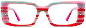 Zeelool Blue Light Glasses for Women Retro Red Y2K Rectangle Eyeglasses Fashion Computer Eyewear Glasses Anti Eyestrain Gleam JGA690824-03B