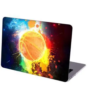 MINGDAO Case Compatible with MacBook Air 13 inch Retina Display with Touch ID, Hard Protective Shell with Keyboard Cover (M1 A2337 A2179 A1932, 2018 2019 2020) - Smoke and Paint Splash Basketball