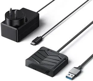 Yottamaster USB 3.0 to SATA Cable Adapter for 2.5" 3.5" SSD/HDD Max 18TB, USB to SATA III Hard Drive Converter Connector Support UASP, Trim, S.M.A.R.T with 12V/2A Power Adapter [U3A-P-05]