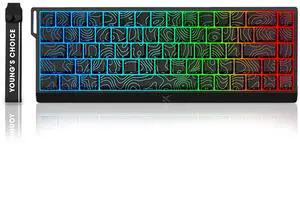 ZMX MCHOSE ACE 68 Magnetic Switch RGB Gaming Keyboard,60% Hall Effect Rapid Trigger Adjustable Actuation Hot Swap Wired Mechanical Keyboard with Side Printed Keycaps PC/Mac Gamer (Black-TTC Switch)