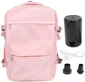 Dpofirs Vacuum Backpack, 27L Vacuum Seal Compression Backpack, with Electric Vacuum Pump, Water Proof, for Travel Business (Rose)