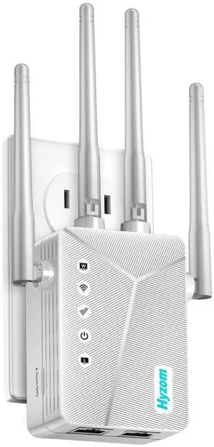 WiFi Extender Signal Booster Indoor & Outdoor - Wireless Internet Booster with Ethernet Port, Covers 8,000+ Sq.Ft Long Range Wireless Repeater Amplifier, White
