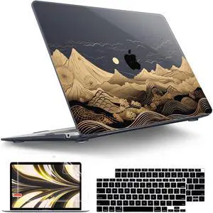 Tuiklol for MacBook Air 13 inch 2021-2018 Release M1 A2337/A2179/A1932 with Retina Display Touch ID,Hard Shell Case and Keyboard Cover for MacBook Air 13.3'' Cover,Mountain