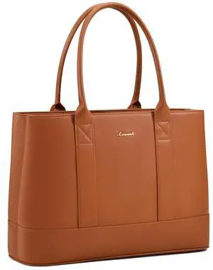 LOVEVOOK Laptop Bag for Women, 15.6 inch Computer Work Tote Bag, Waterproof Leather Shoulder Bag, Large Capacity Business Handbag, Office Briefcase for Gift, Travel, Teacher