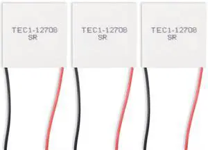 Alinan 3pcs TEC1-12708 Semiconductor Refrigeration Tablets TEC1-12708 12V 8A Heatsink Thermoelectric Cooler Cooling Peltier Plate Module 40x40MM