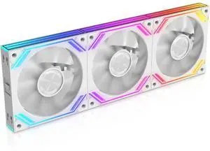 G120Pro 120mm Case Fans | Daisy-Chain Connection |1850RPM | Double Sided Infinity Mirror for Computer Case Cooler(White)