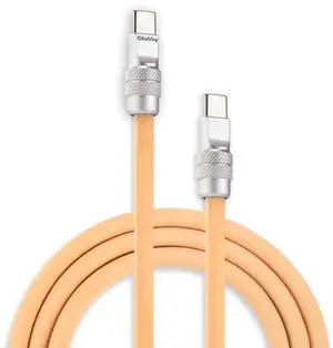 chubbycable Chubby 2.0 Fast Charging Cable Durable Soft Silicone USB C Cable 240W Extra Thick Charger Cord Compatible with iPhone 17-15 Series iPad, Desert, Type-C to Type-C, 6.6 FT