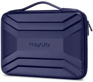 MOSISO 15-16 inch Laptop Hard Case, 15.6 inch Waterproof Shockproof Computer Bag Compatible with MacBook HP Dell, Symmetrical Trapezoid EVA Carrying Laptop Sleeve Hard Shell with Handle, Navy Blue