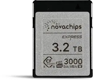 Novachips 3.2 TB Express CFexpress 4.0 Type B Memory Card - up to 8K RAW - Nikon Z6/Z8/Z9, Canon EOS-R3/R5/R5C, Other Cameras (NN965C03T2TX9)