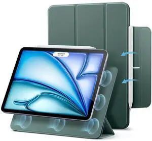 ESR for iPad Air 11 Inch Case M3/M2 (2025/2024), iPad Air 5th/4th Gen (2022/2020), Powerful Magnetic Attachment, Slim Trifold Stand Case, Auto Wake/Sleep, Durable Protection, Forest Green