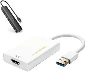 Bundle  2 Items: CableCreation USB HDMI Adapter with DisplayLink Chip + 7 in 1 USB C Hub