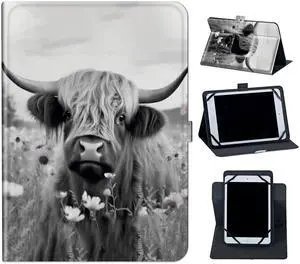 for Onn 11" Tablet Pro Case (2023 Model),Mxfdegf 360 Degree Rotating Stand and Magnetic Closure Case for Walmart Onn 11 Inch Pro (Model:100110027) 2023,Highland Cow Ox Cattle