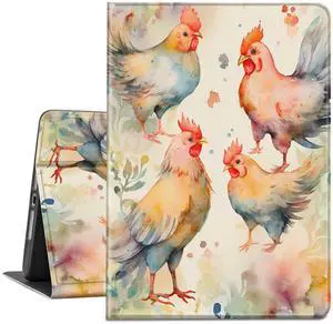 TSNJTBDL for All-New Kindle Fire 7 Tablet 12th Generation (2022 Release) Chicken Pattern Durable Premium PU Leather Adjustable Stand Cover with Auto Wake/Sleep