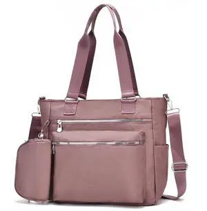 I IHAYNER Laptop Tote Bag for Women 15.6 Inch Waterproof Canvas Work Bag Business Briefcase Computer Bags for Travel with Coin Purse Purple