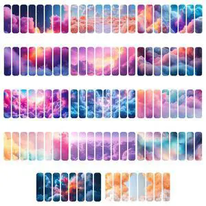 DEIKOKA 112 Pcs Color Anxiety Sticker Bubble Rainbow Clouds Purple Sky Dusk Watercolor Decal Office Classroom Nursery Phone Laptop Luggage Sticker Sense Strip Relieve Adult & Teen Stress