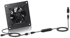 Xiaoqijia 80mm USB/DC Silent Cooling Fan - 5V/12V Dual Voltage, 4-Inch, 6-Speed Adjustment, Timed Cycle Switch - for Home Theater AV Cabinets, Server Racks, Cupboards, Pet Nests,Greenhouses, RVs